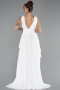 Long White Chiffon Evening Dress ABU5109