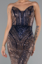 Long Navy Blue Scaly Mermaid Prom Dress ABU5112