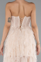 Beige Long Evening Dress ABU5071