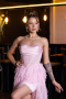 Powder Color Long Evening Dress ABU5071