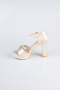 Gold Satin Platform Heel MJS3409