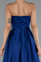 Long Sax Blue Satin Prom Gown ABU5105