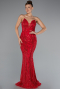Red Long Scaly Mermaid Prom Dress ABU5112