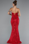 Red Long Scaly Mermaid Prom Dress ABU5112
