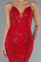 Red Long Scaly Mermaid Prom Dress ABU5112