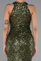Long Olive Drab Scaly Evening Dress ABU5135
