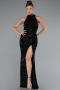 Long Black Scaly Evening Dress ABU5135