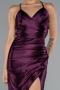 Cherry Colored Long Satin Prom Gown ABU2800