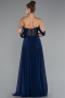 Navy Blue Long Chiffon Evening Dress ABU3310
