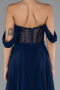 Navy Blue Long Chiffon Evening Dress ABU3310