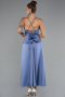 Midi Indigo Satin Invitation Dress ABK1586