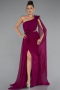 Long Plum Chiffon Evening Dress ABU5144