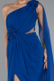 Long Sax Blue Chiffon Evening Dress ABU5144
