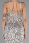 Beige Strapless Underwire Slit Long Sequin Evening Gown ABU4842