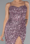 Powder Color Strapless Underwire Slit Long Sequin Evening Gown ABU4842