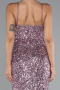 Powder Color Strapless Underwire Slit Long Sequin Evening Gown ABU4842