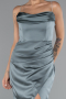 Long Turquoise Satin Mermaid Evening Gown ABU5149