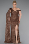 Long Copper Scaly Plus Size Evening Dress ABU5151