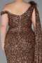 Long Copper Scaly Plus Size Evening Dress ABU5151