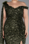 Long Olive Drab Scaly Plus Size Evening Dress ABU5151