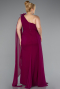Long Plum Chiffon Formal Plus Size Dress ABU5145