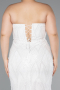 White Long Beaded Plus Size Evening Dress ABU4789