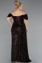 Dark Brown Long Scaly Plus Size Evening Gown ABU4863
