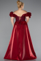 Long Burgundy Beaded Plus Size Evening Dress ABU5155