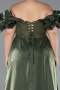 Long Olive Drab Beaded Plus Size Evening Dress ABU5155