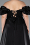 Long Black Beaded Plus Size Evening Dress ABU5155
