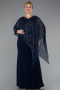 Long Navy Blue Formal Plus Size Dress ABU5158