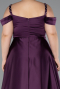 Purple Strappy Long Satin Plus Size Engagement Dress ABU4207