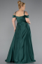 Emerald Green Strappy Long Satin Plus Size Engagement Dress ABU4207