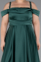 Emerald Green Strappy Long Satin Plus Size Engagement Dress ABU4207