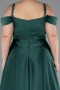 Emerald Green Strappy Long Satin Plus Size Engagement Dress ABU4207