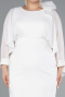 Midi White Plus Size Party Dress ABK2383