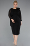 Midi Black Plus Size Party Dress ABK2383