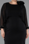 Midi Black Plus Size Party Dress ABK2383