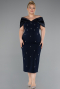 Midi Navy Blue Plus Size Cocktail Dress ABK2400