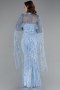 Long Light Blue Beaded Evening Dress ABU5152