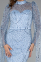 Long Light Blue Beaded Evening Dress ABU5152