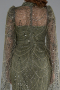Long Olive Drab Beaded Evening Dress ABU5152