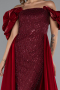Long Burgundy Beaded Evening Dress ABU5154