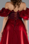 Long Burgundy Beaded Evening Dress ABU5154