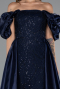 Long Navy Blue Beaded Evening Dress ABU5154