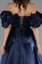 Long Navy Blue Beaded Evening Dress ABU5154