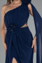 Long Navy Blue Chiffon Evening Dress ABU5144