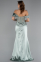 Mint Long Satin Evening Dress ABU5130