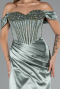 Mint Long Satin Evening Dress ABU5130