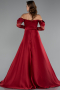 Burgundy Long Satin Evening Dress ABU5054